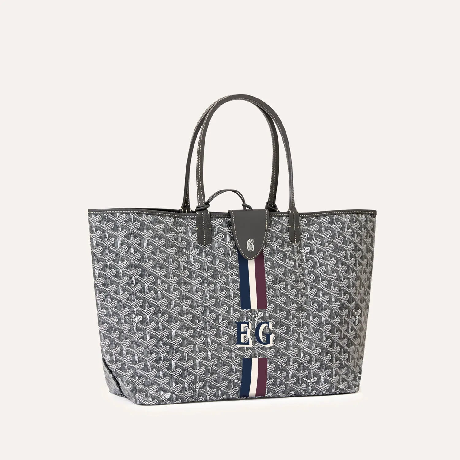 Saint Louis Grey PM bag Stripes and Initials