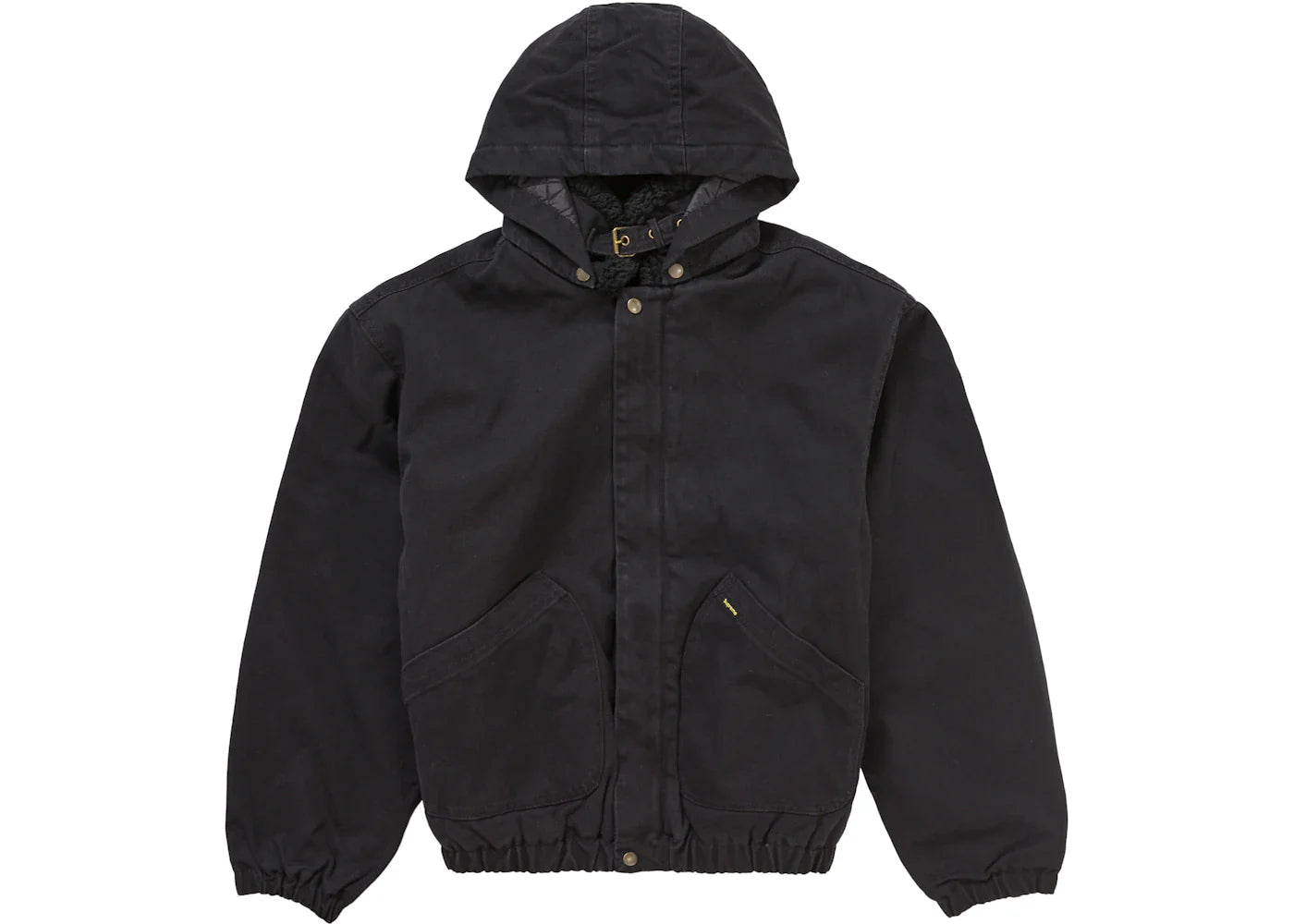 supreme faux shearling lined bomber jacket black