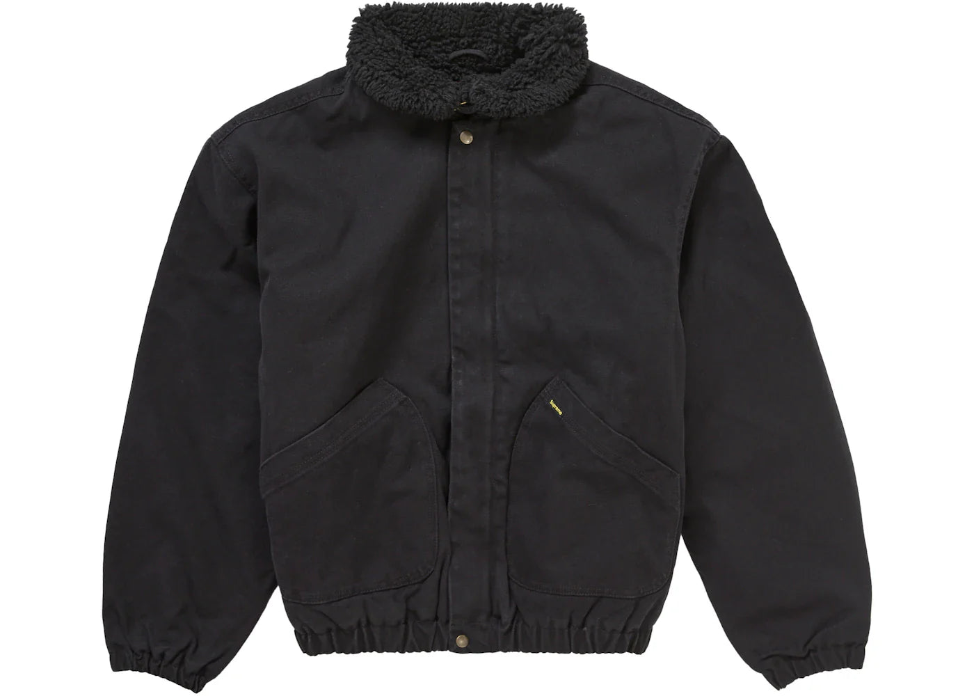 supreme faux shearling lined bomber jacket black