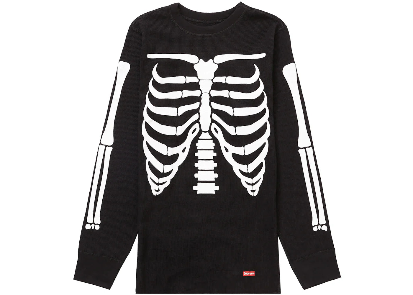supreme hanes bones thermal crew (1 pack) black
