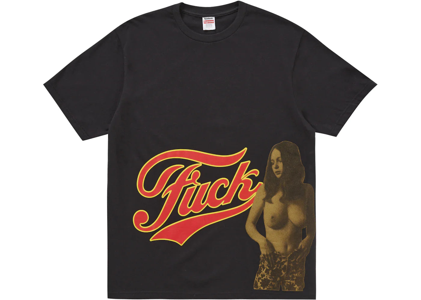 supreme hysteric glamour fuck tee black