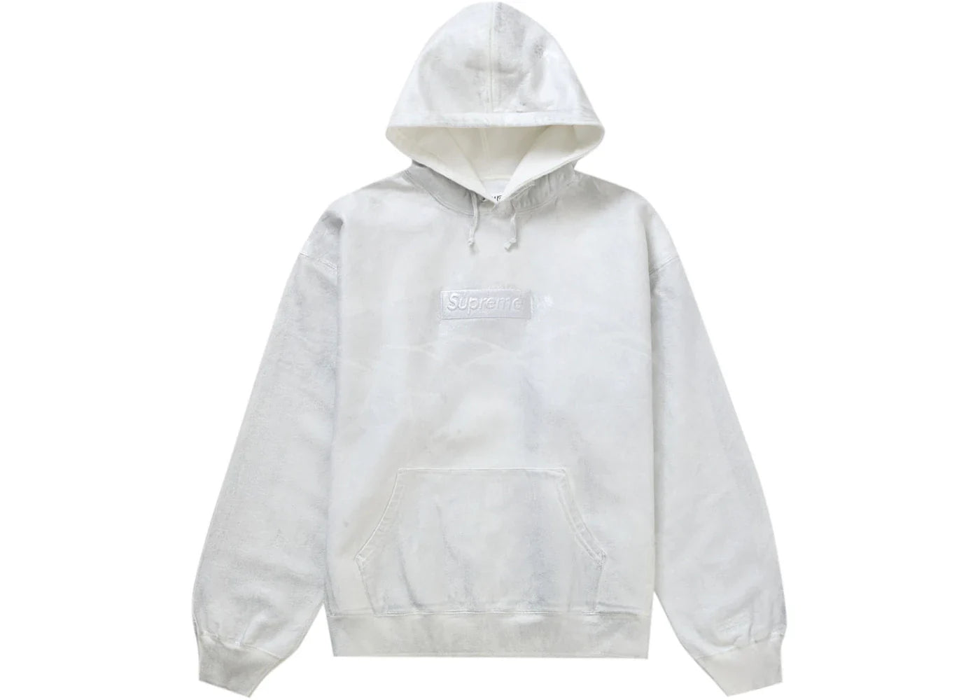 supreme mm6 maison margiela foil box logo hooded sweatshirt white