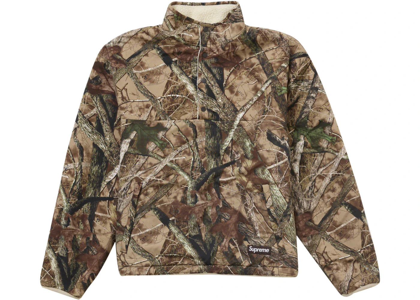 supreme polartec shearling reversible pullover (fw24) truetimber htc fall camo