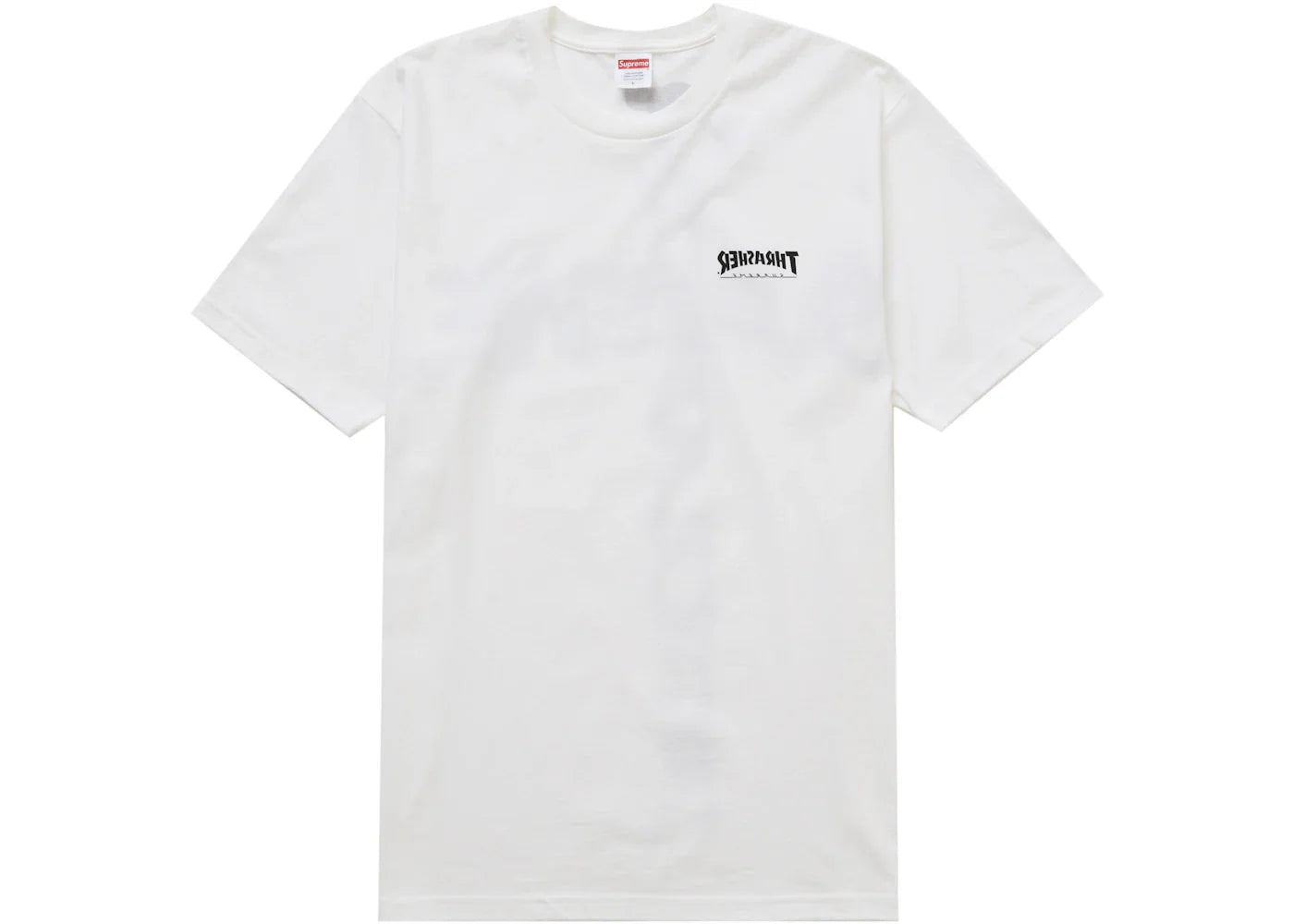 supreme thrasher cross tee white