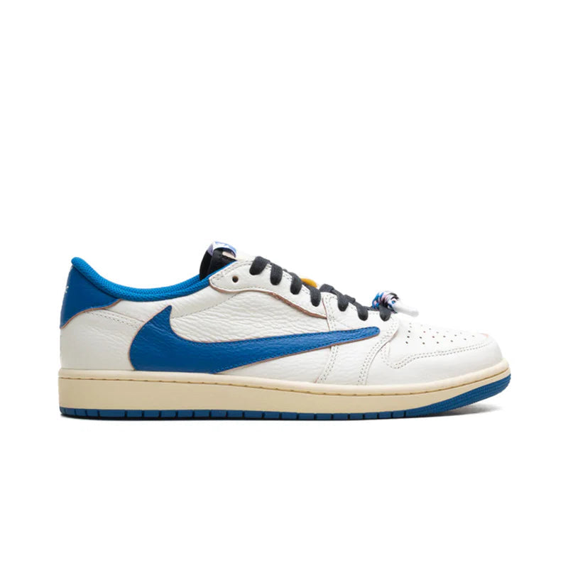 Air Jordan 1 Retro Low OG SP Fragment x Travis Scott Sail Military Blue