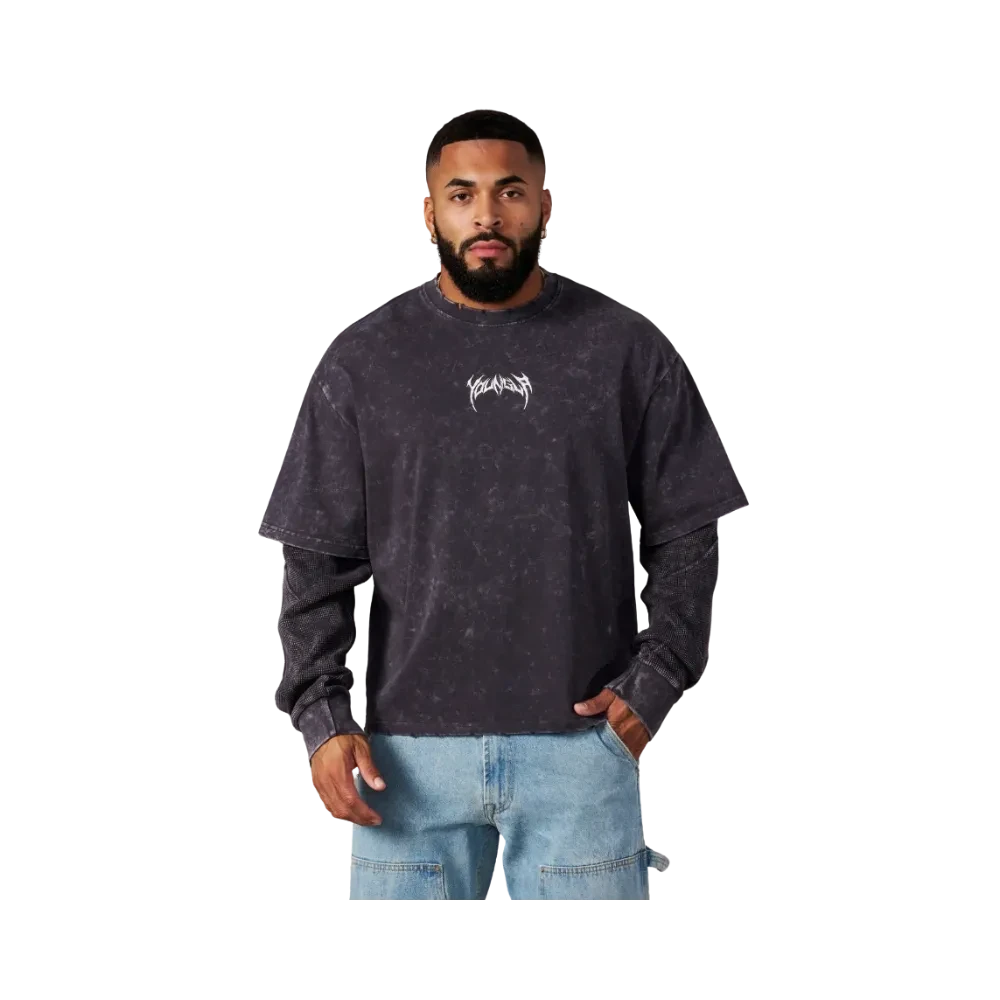 YoungLA Shadow Twofer Long Sleeves Charcoal Wash