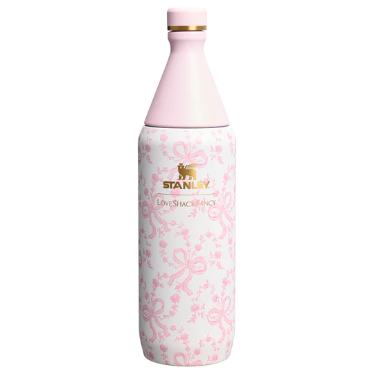 Stanley 1913 x LoveShackFancy Holiday All Day Slim Bottle | 34 OZ Coquette Bow Chantilly