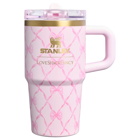 Stanley 1913 x LoveShackFancy Holiday Quencher ProTour Flip Straw Tumbler | 20 OZ Baby Bow Pink Peppermint