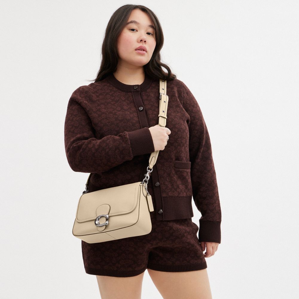 Coach Soft Tabby Shoulder Bag Silver Ivory