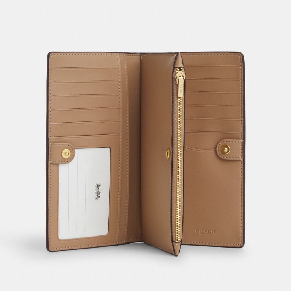 Coach Slim Zip Wallet Gold Chalk