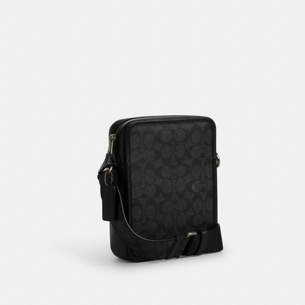 Coach Sullivan Crossbody Bag In Signature Canvas Gunmetal Charcoal Black