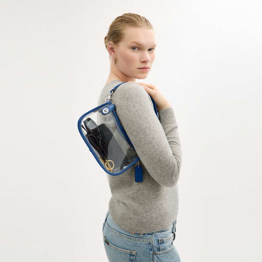 Coach Stadium Swinger Bag Silver True Blue