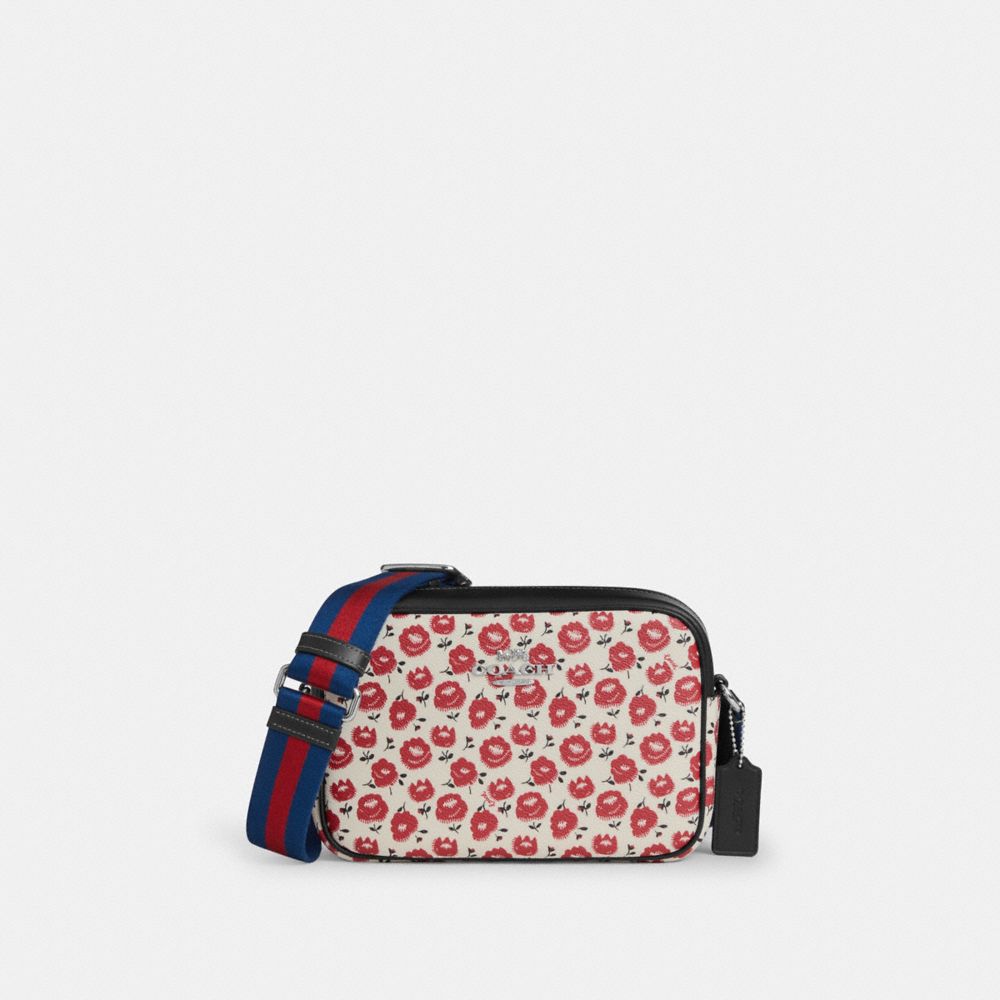 Coach Jamie Camera Bag With Floral Print Silver Chalk Black Multi