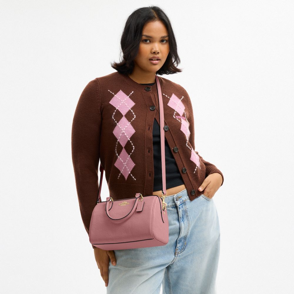 Coach Rowan Satchel Bag In Signature Leather Gold