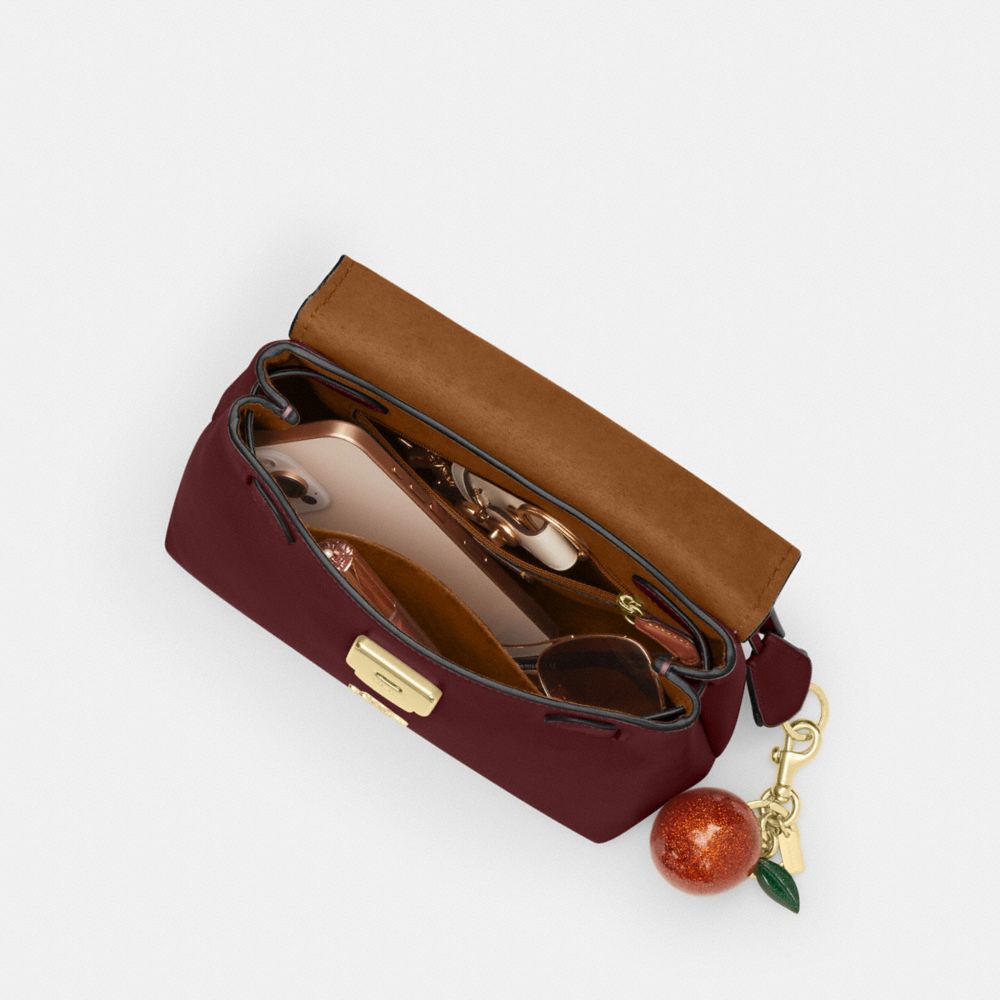 Coach Emory Top Handle Bag Gold Maroon