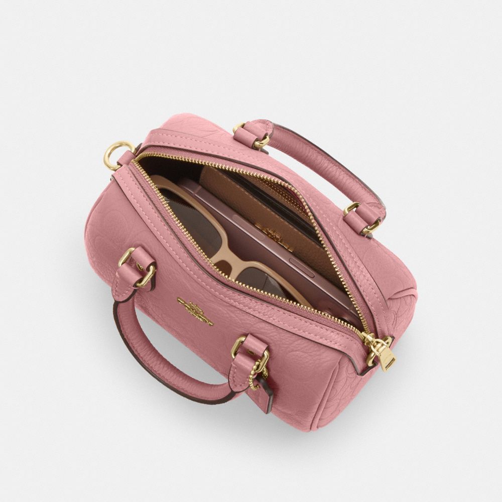 Coach Mini Rowan Crossbody Bag In Signature Leather Gold