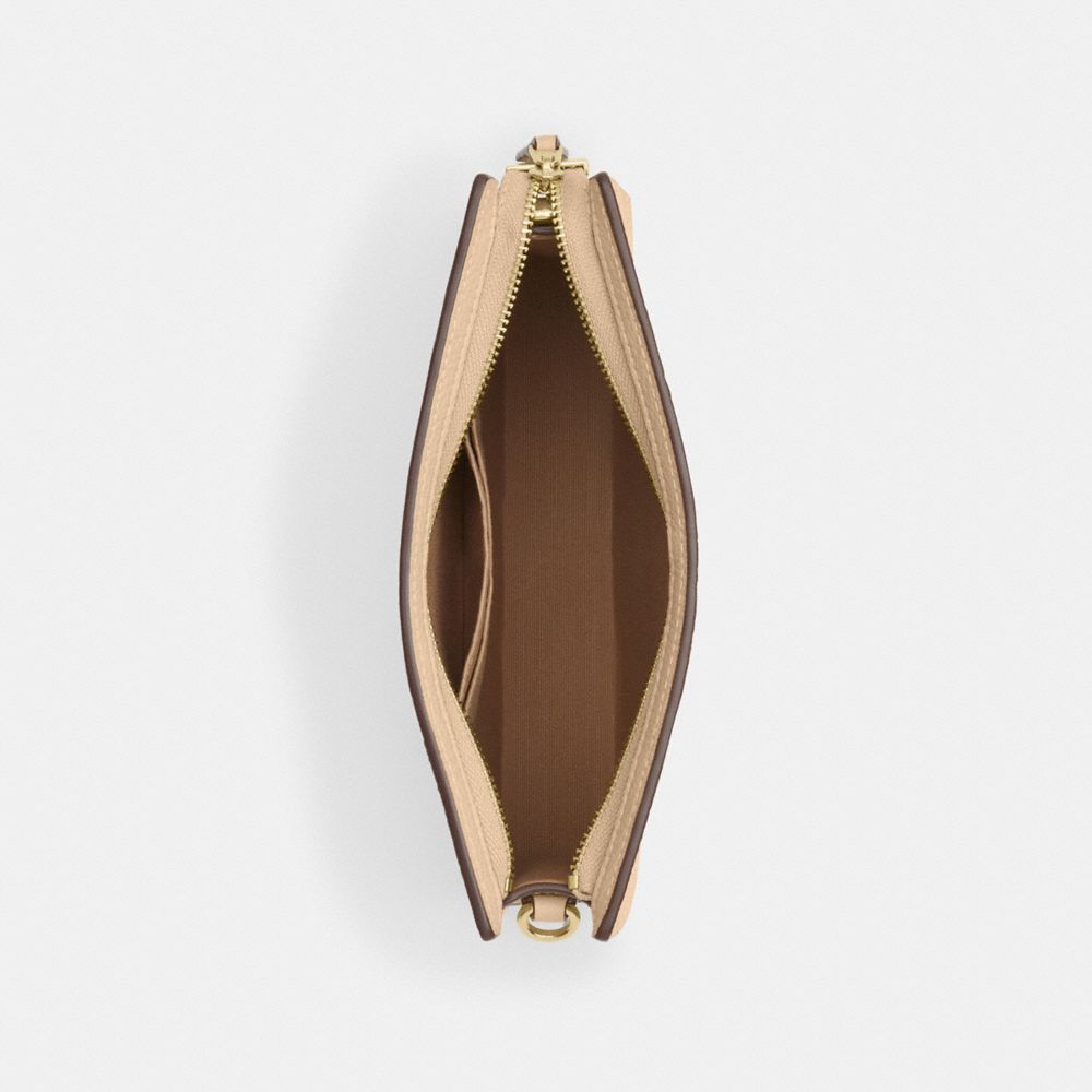 Coach Slim Crossbody Bag In Signature Leather Gold Oat