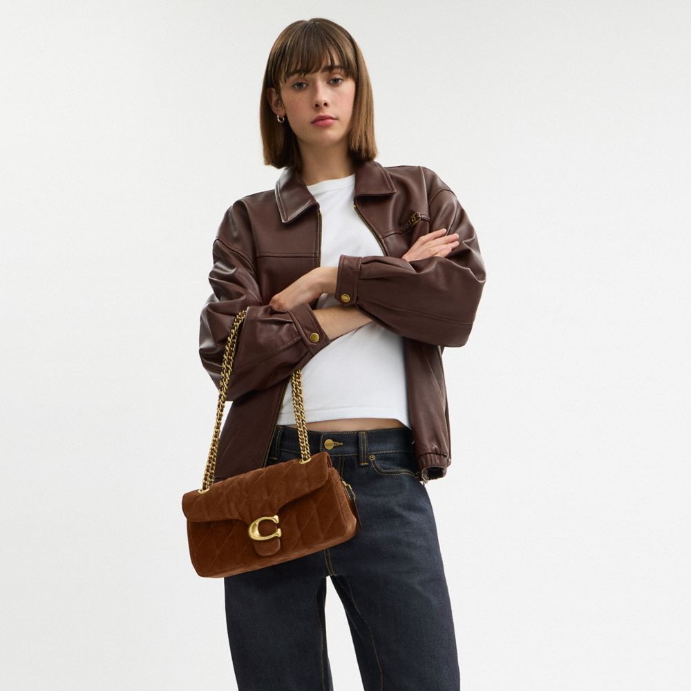 Coach Tabby Shoulder Bag 26 With Quilting Brass Warm Brown