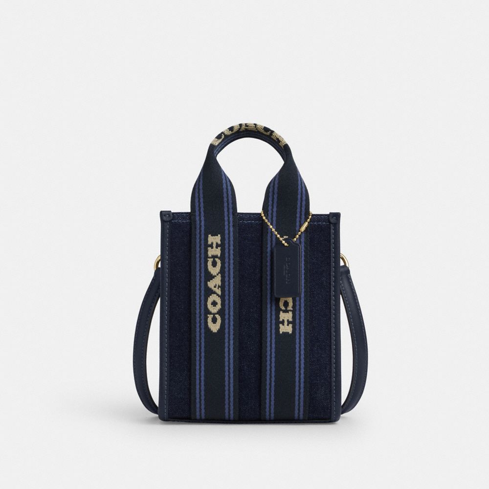 Coach Smith Mini Tote Bag In Regenerative Cotton Gold Dark Den Gold Multi