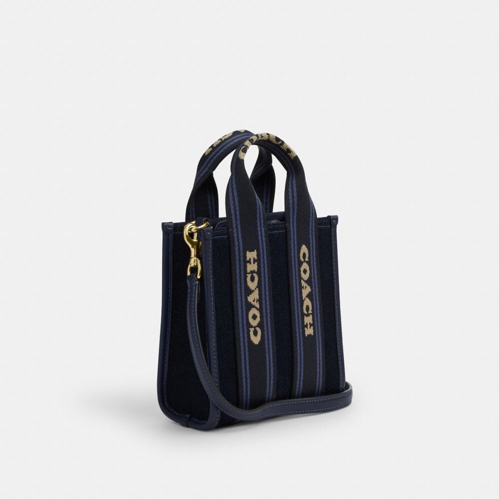 Coach Smith Mini Tote Bag In Regenerative Cotton Gold Dark Den Gold Multi