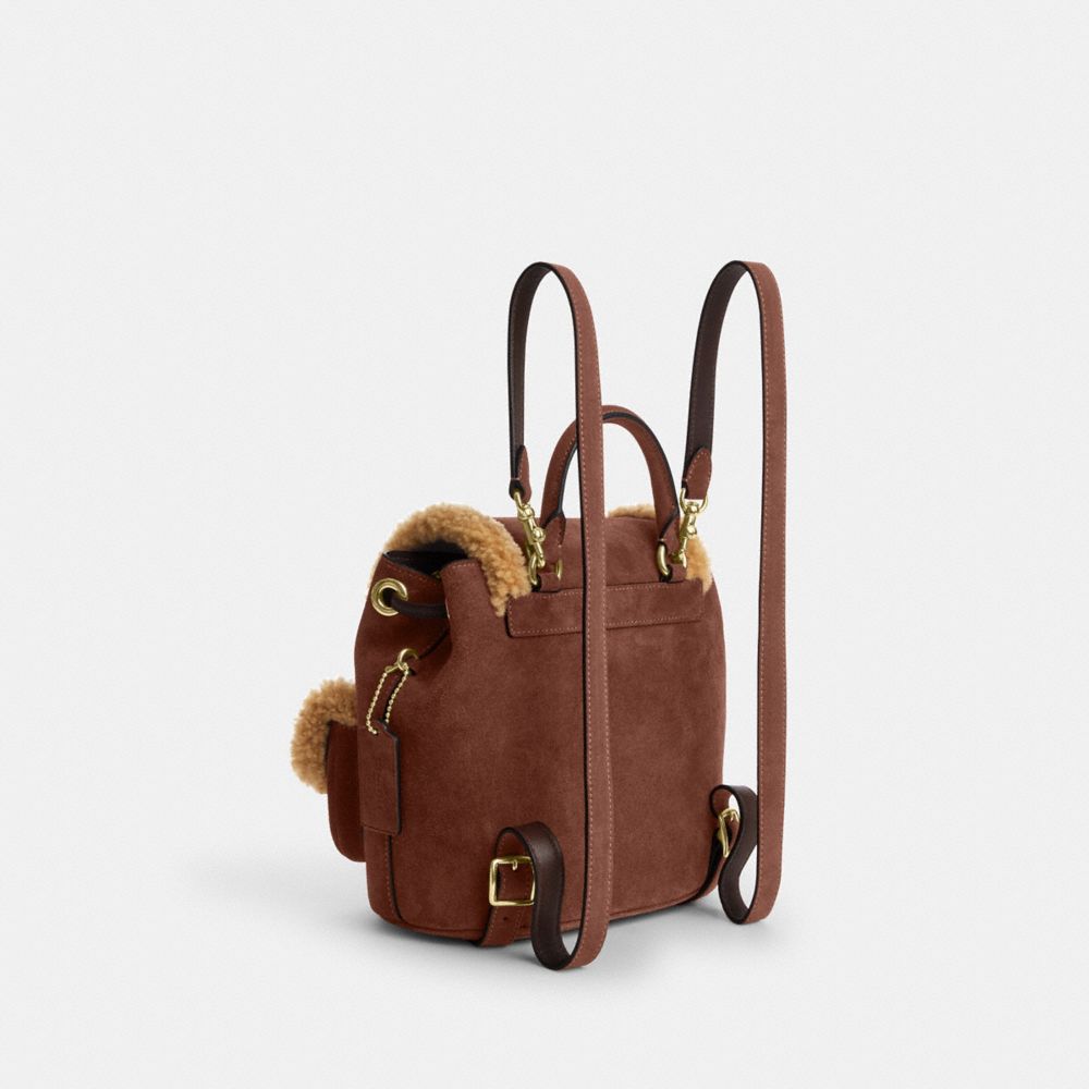 Coach Hadley Backpack Gold Vintage Brown Multi