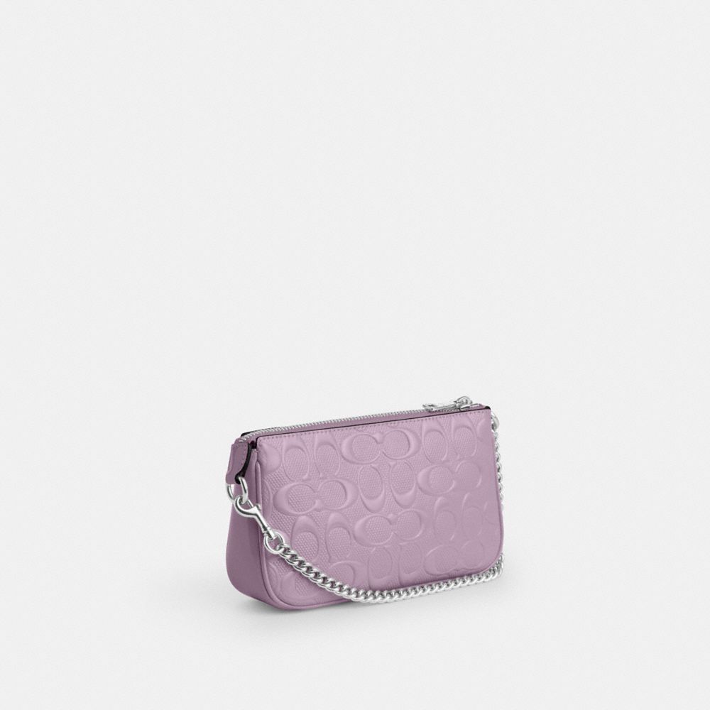 Coach Nolita 19 In Signature Leather With Heart Charm Silver