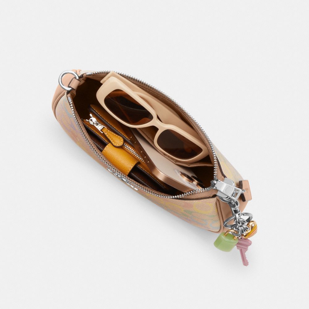 Coach Teri Shoulder Bag In Rainbow Signature Canvas Silver