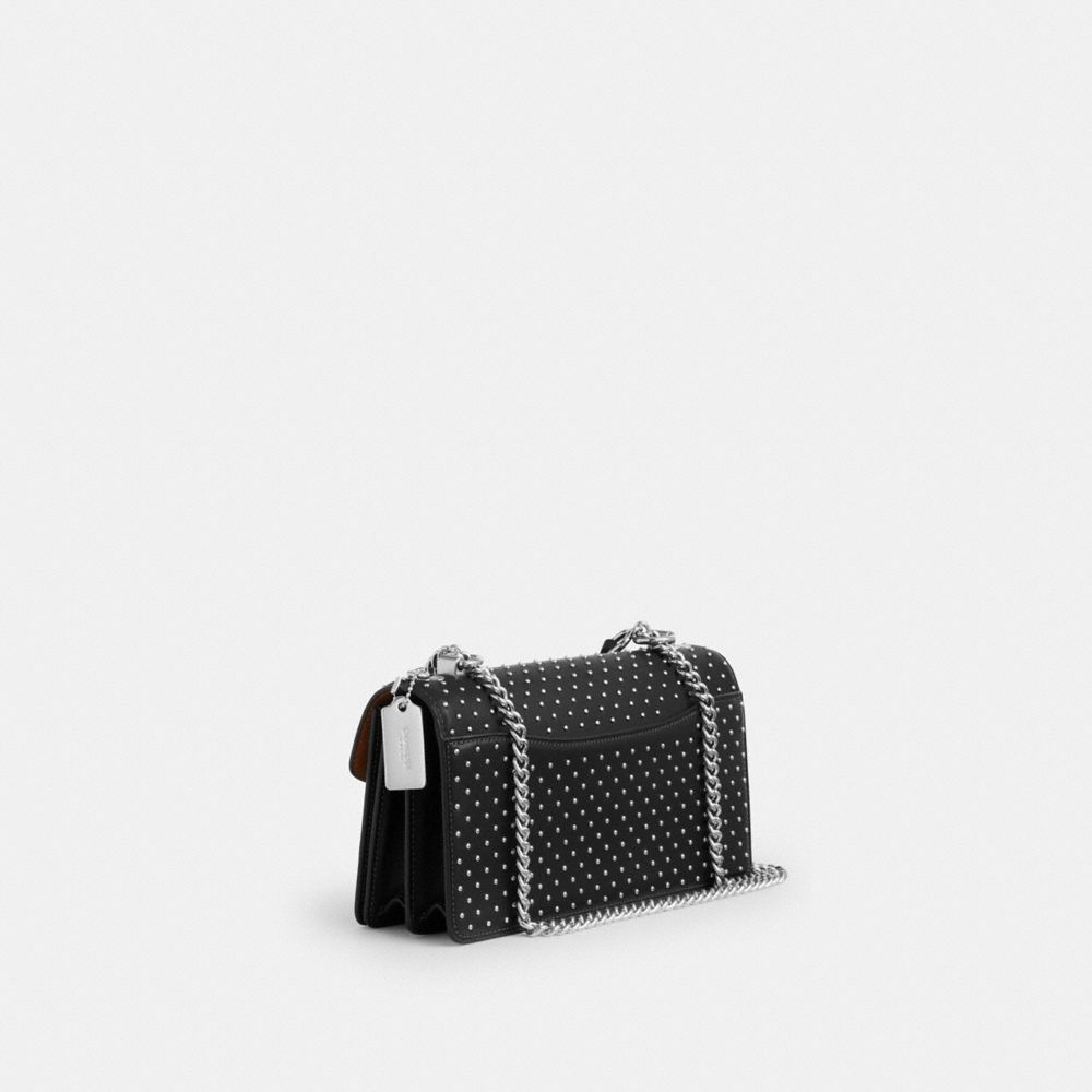 Coach Klare Envelope Crossbody Bag With Rivets Silver Black