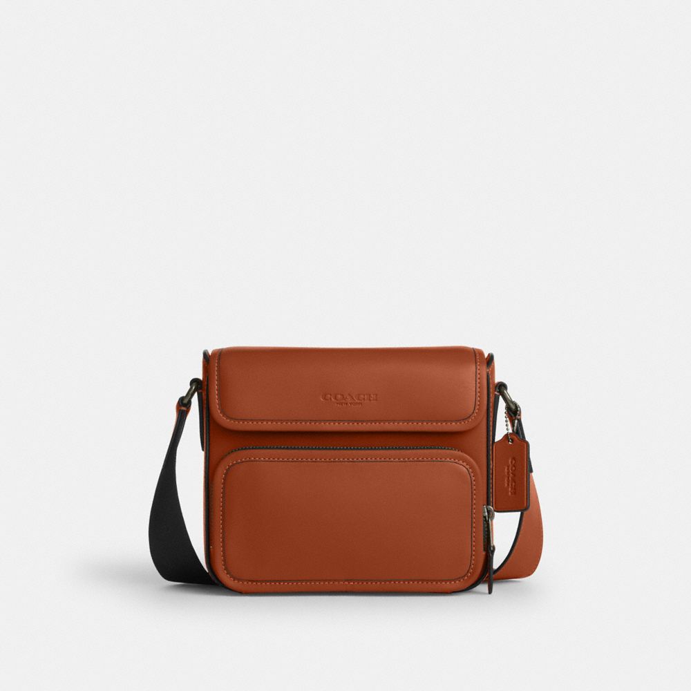Coach Sullivan Flap Crossbody Bag Gunmetal Tan