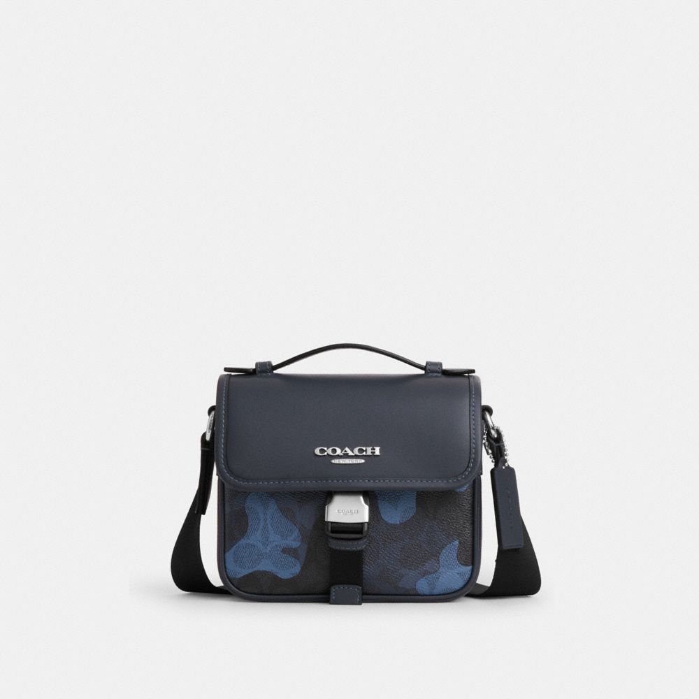 Coach Racer Crossbody Bag In Signature Camo Print Silver