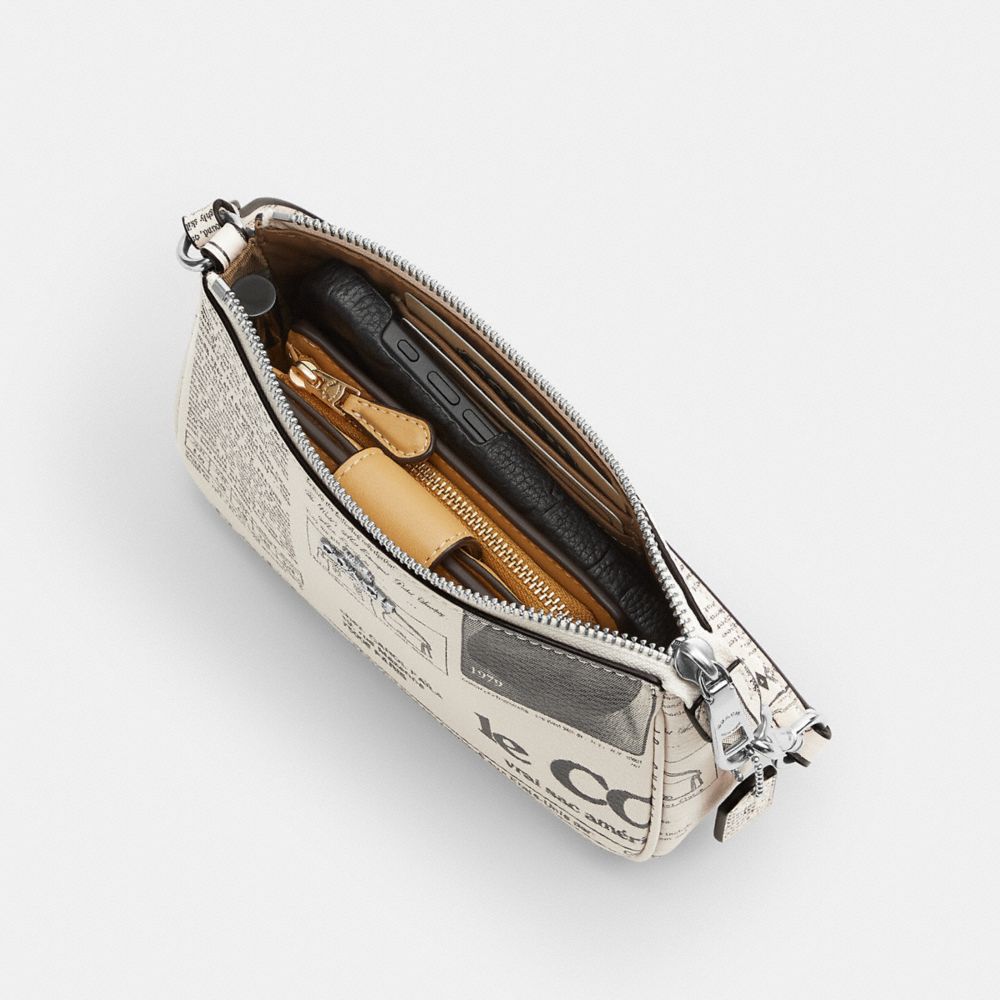Coach Nolita 19 With Newspaper Print Silver Chalk Multi