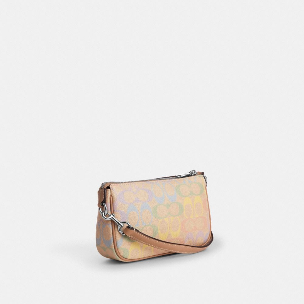 Coach Nolita 19 In Rainbow Signature Canvas Silver Sand Multi