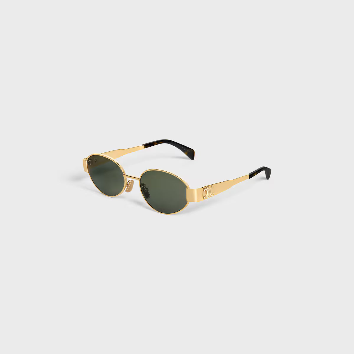 CELINE Triomphe Metal 01 sunglasses in Metal Gold / Green