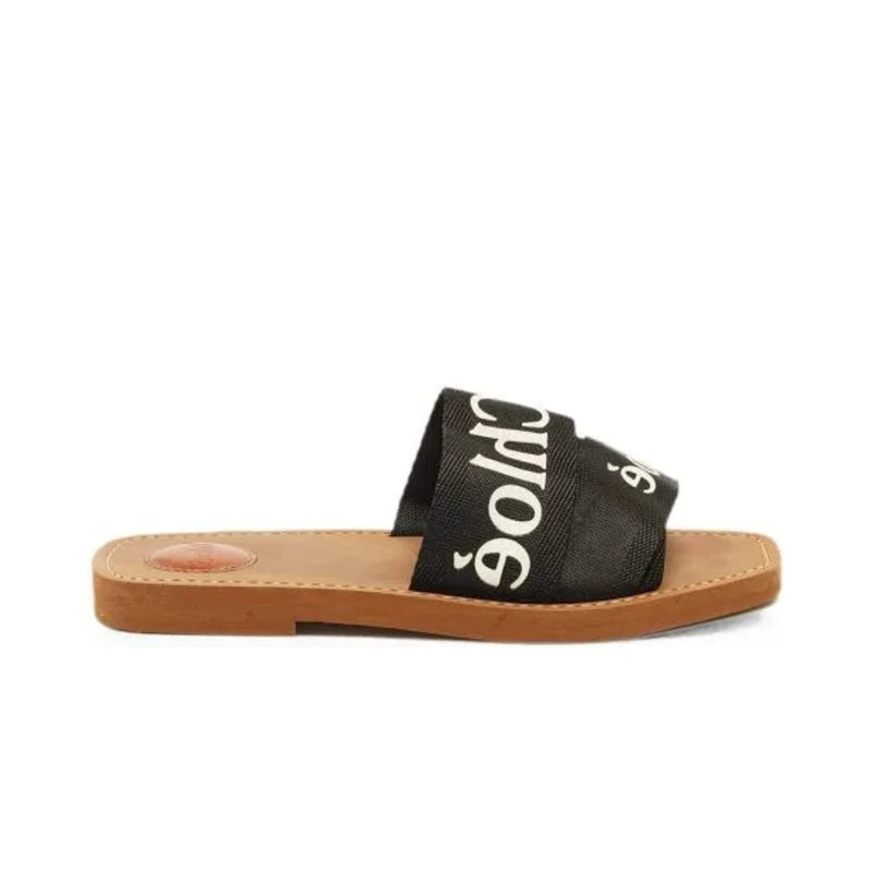 CHLOE WOODY MULE BLACK