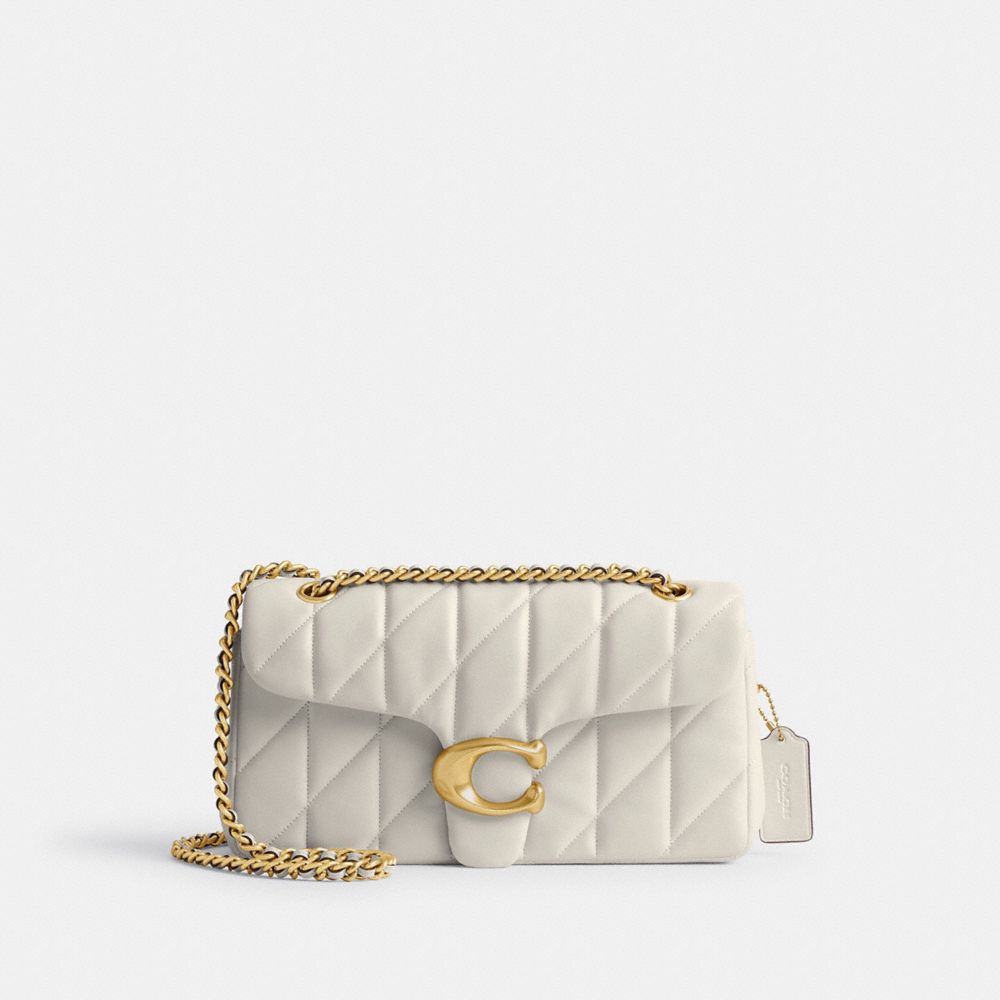 Coach Tabby Shoulder Bag 26 With Pillow Quilting Brass Chalk