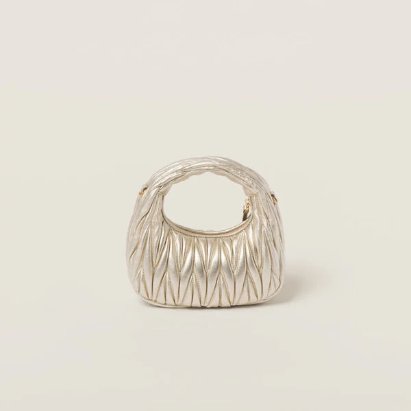 Miu Miu Wander matelassé nappa leather hobo mini-bag