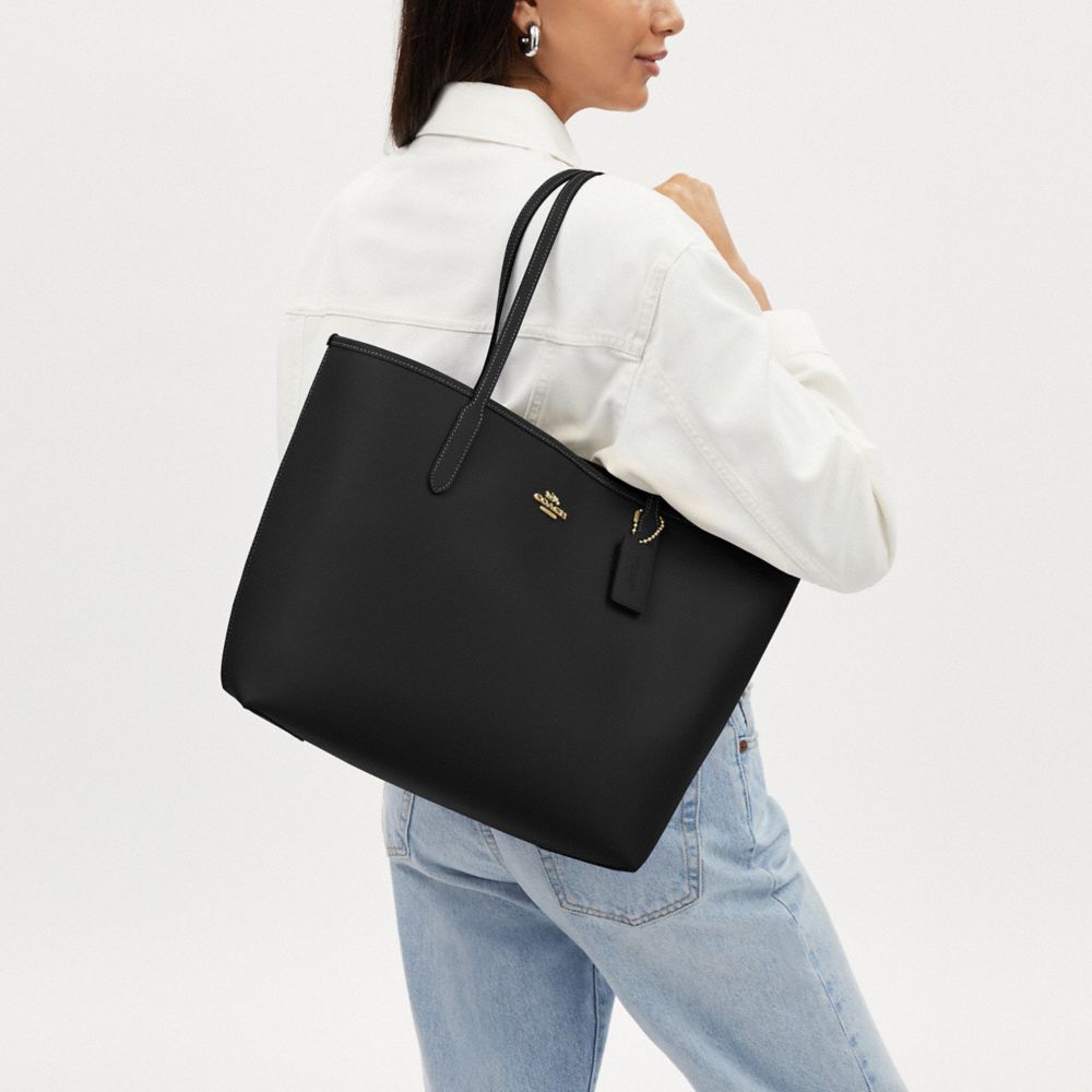 Coach City Tote Bag Gold Black