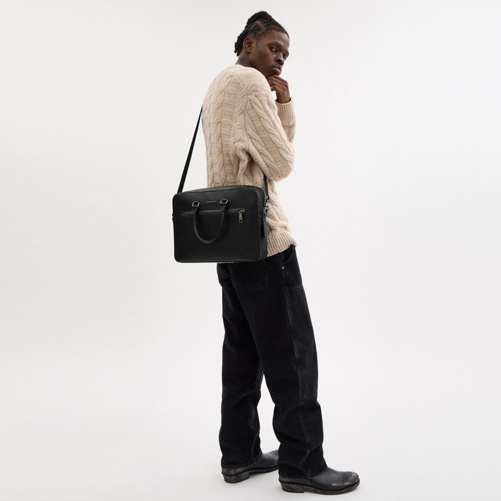 Coach Ethan Slim Brief Gunmetal Black