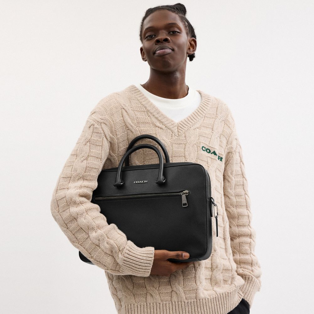 Coach Ethan Slim Brief Gunmetal Black