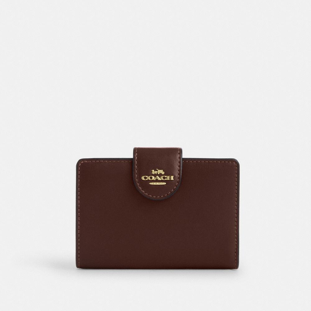 Coach Medium Corner Zip Wallet Gold Maple