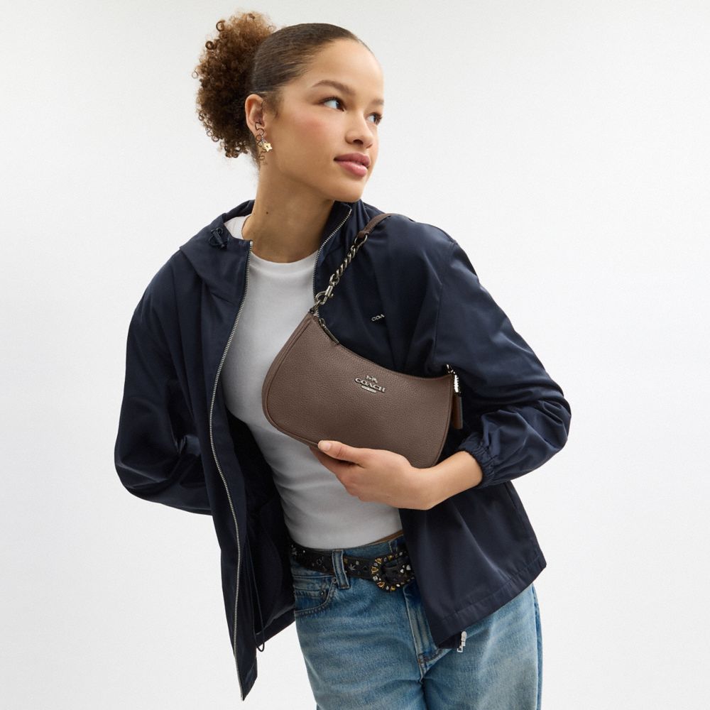 Coach Teri Shoulder Bag Gunmetal Dark Stone