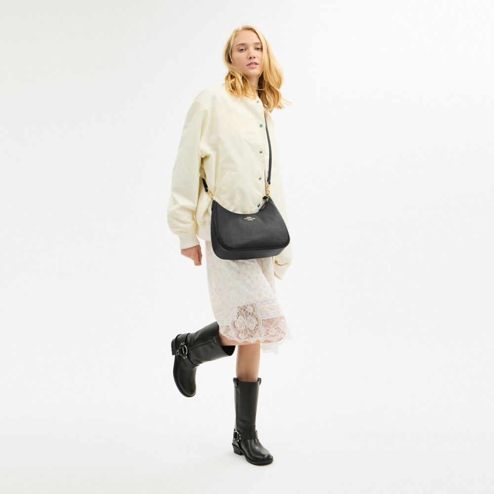 Coach Teri Hobo Bag Gold Black