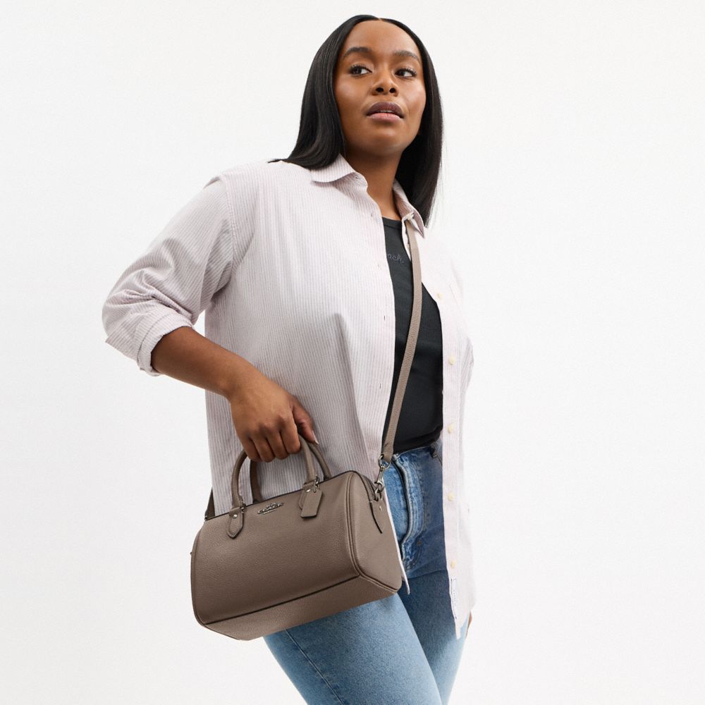 Coach Rowan Satchel Bag Gunmetal Dark Stone