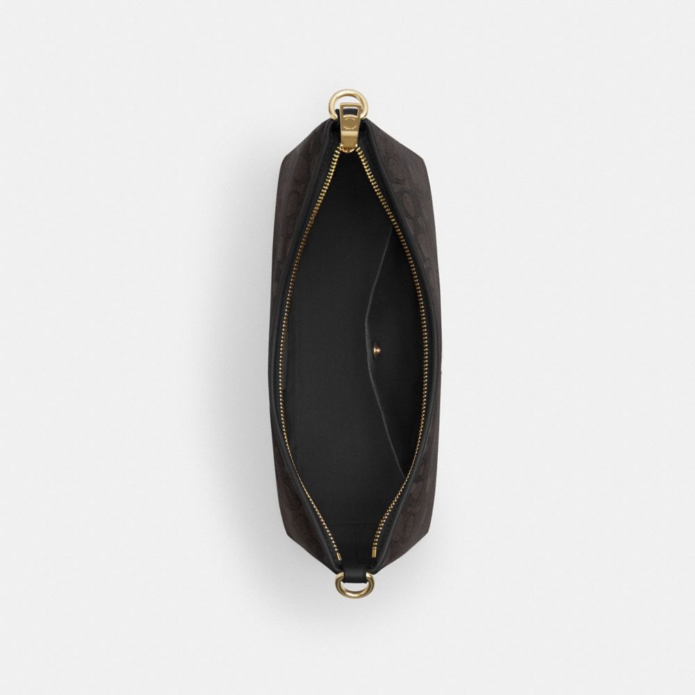 Coach Laurel Shoulder Bag In Signature Canvas Gold Walnut Black