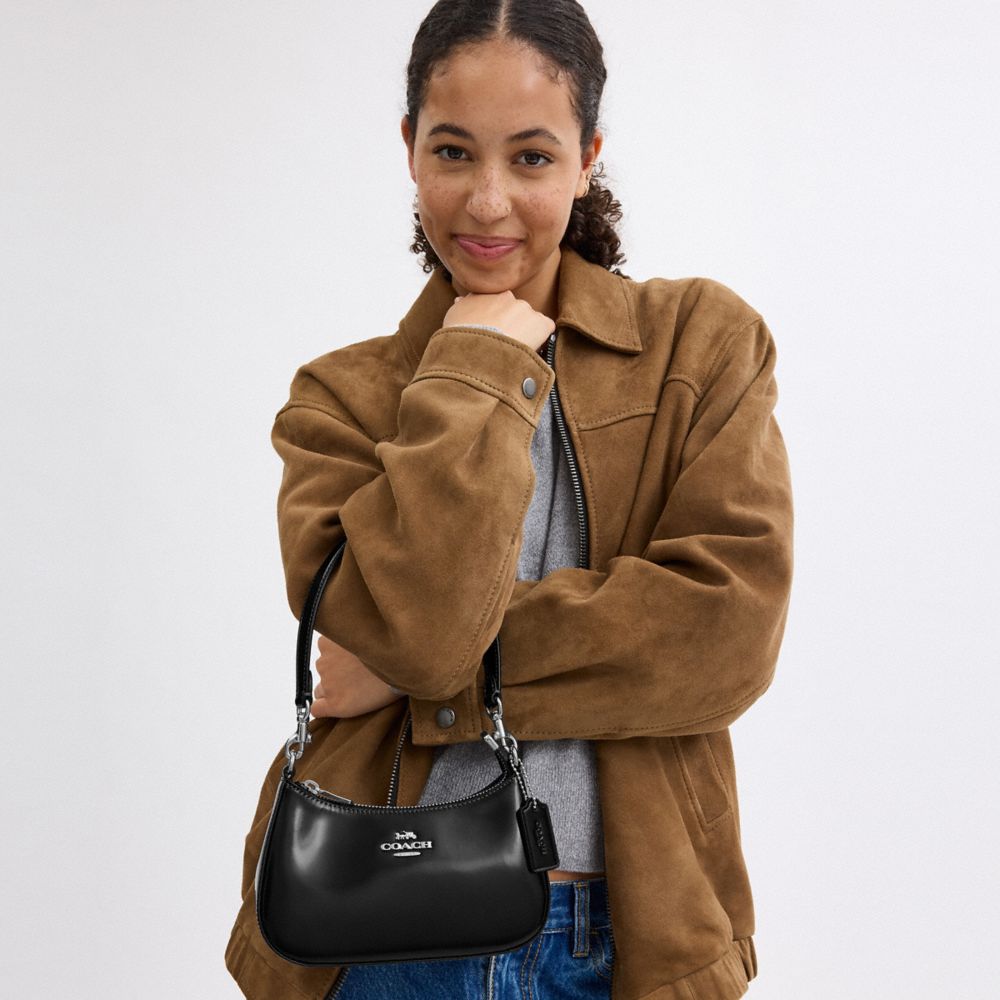 Coach Teri Mini Crossbody Bag Silver Black