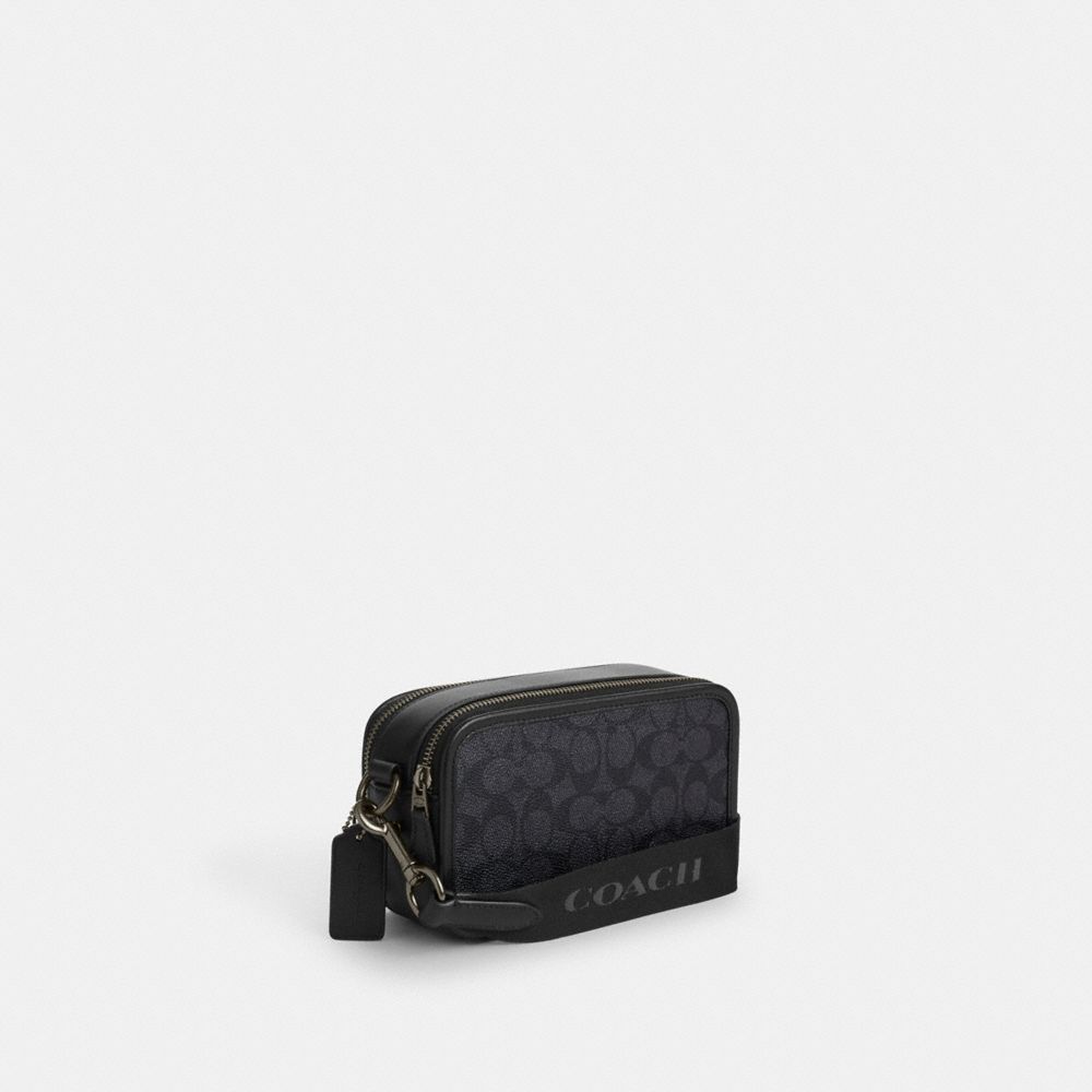 Coach Wyatt Crossbody Bag In Signature Canvas Gunmetal Charcoal Black