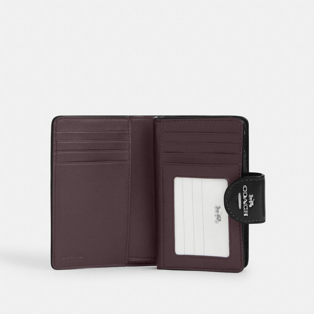 Coach Medium Corner Zip Wallet Silver Black
