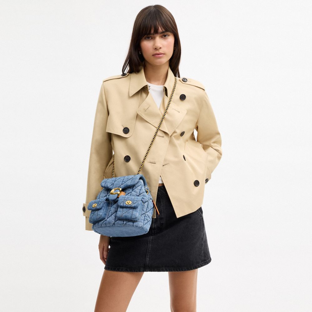 Coach Tabby Backpack With Quilting Brass Indigo