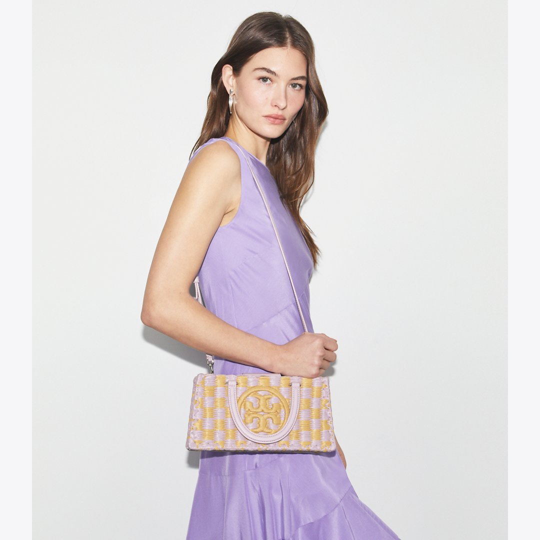 Tory Burch Ella Hand-Crocheted East-West Tote Pale Purple