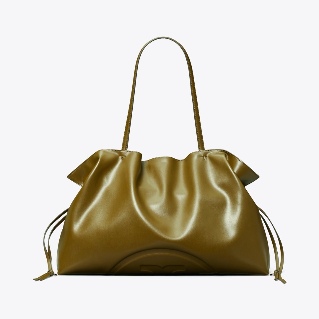 Tory Burch Ella natuura Drawstring Tote Dark Olive